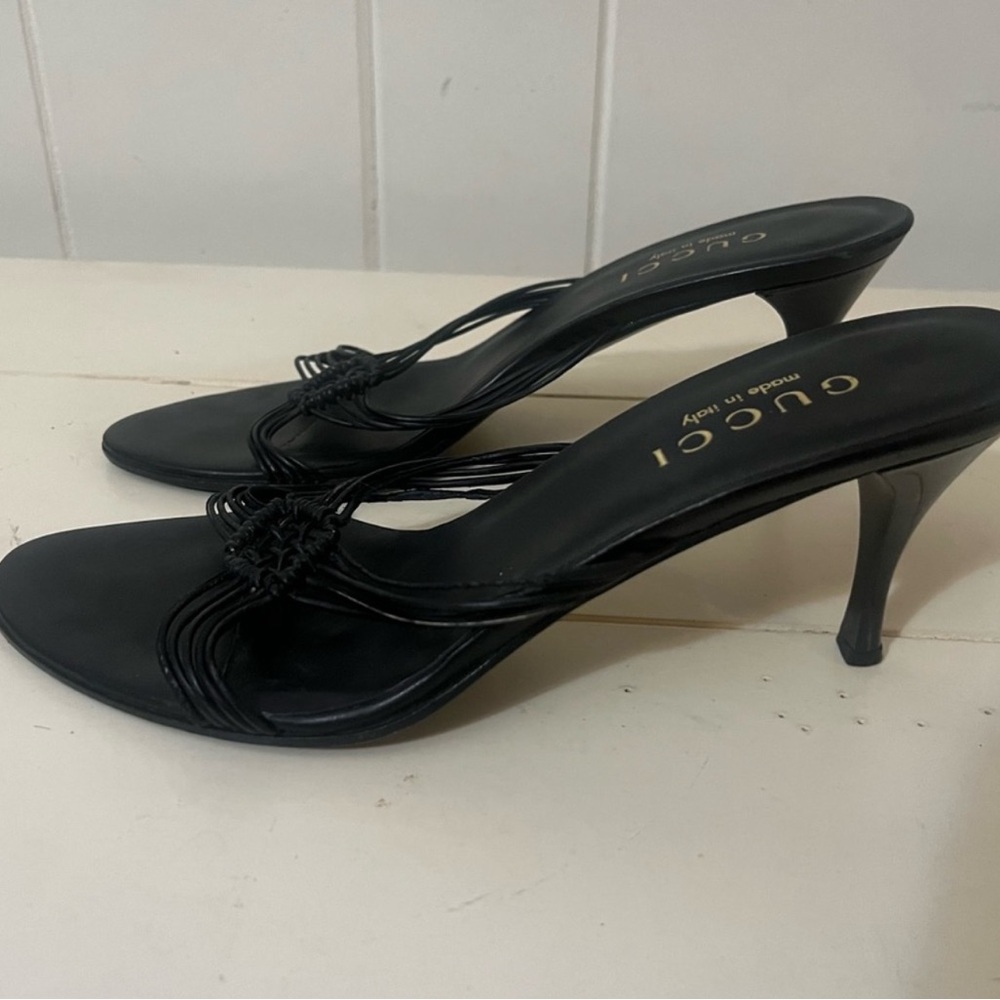 Gucci Elegant Black Heeled Mules